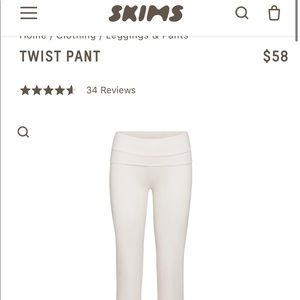 SKIMS twist yoga lounge pants in white